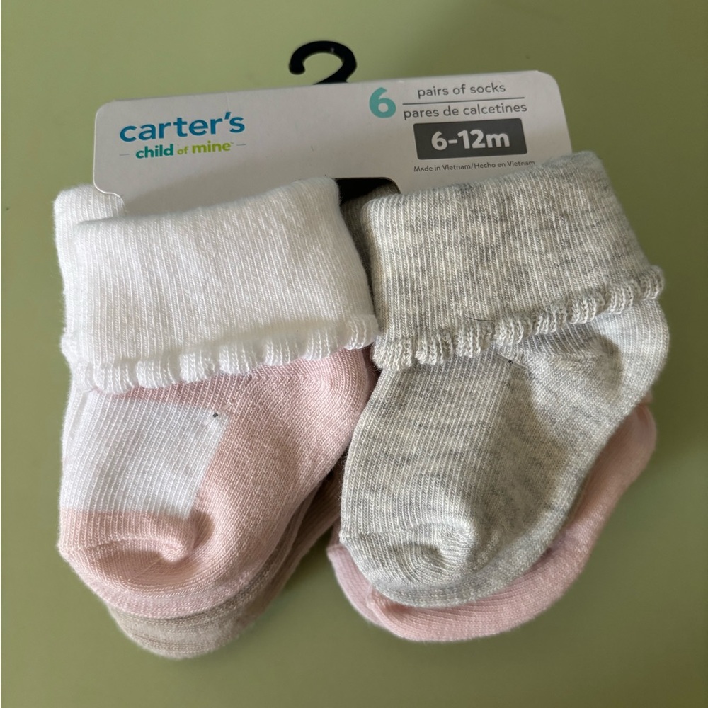 Child of Mine White and Gray Baby Socks